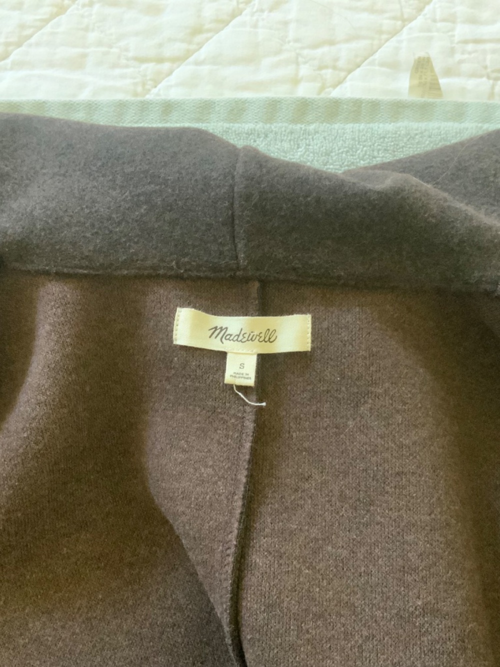 Madewell Zip Front Shawl Bomber Jacket in Warm Shale - Picture 3 of 5